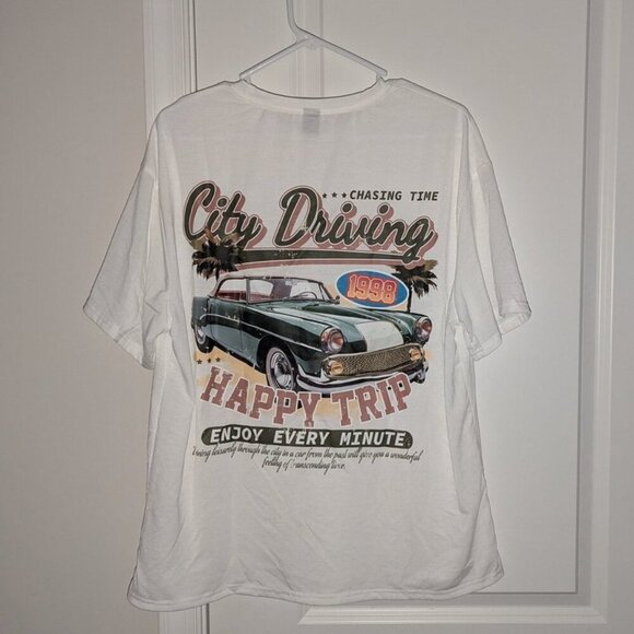 *3 FOR $9* Shein City Driving 1998 Chasing Time Back Graphic Oversized Tee Shirt - Picture 1 of 3